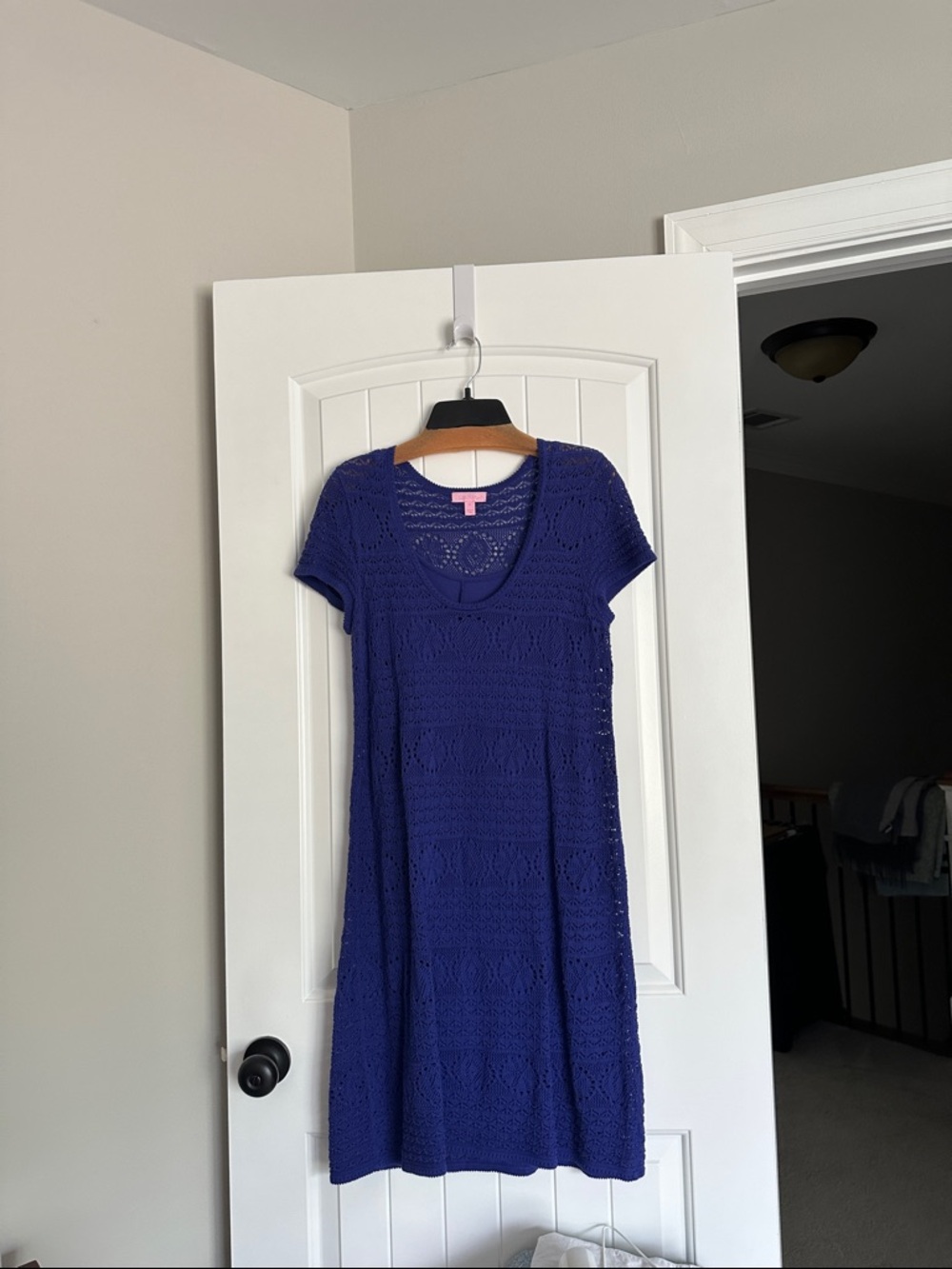 Lilly Pulitzer Crochet Short-Sleeve Dress - Deep Blue